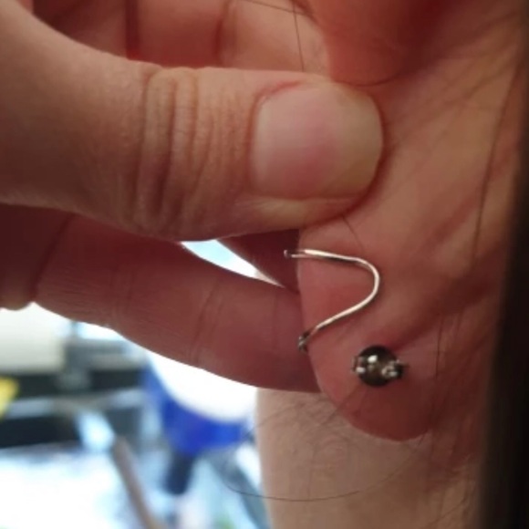 925 Silver CZ Butterflies and Stars Wrap Earrings - Picture 4 of 5